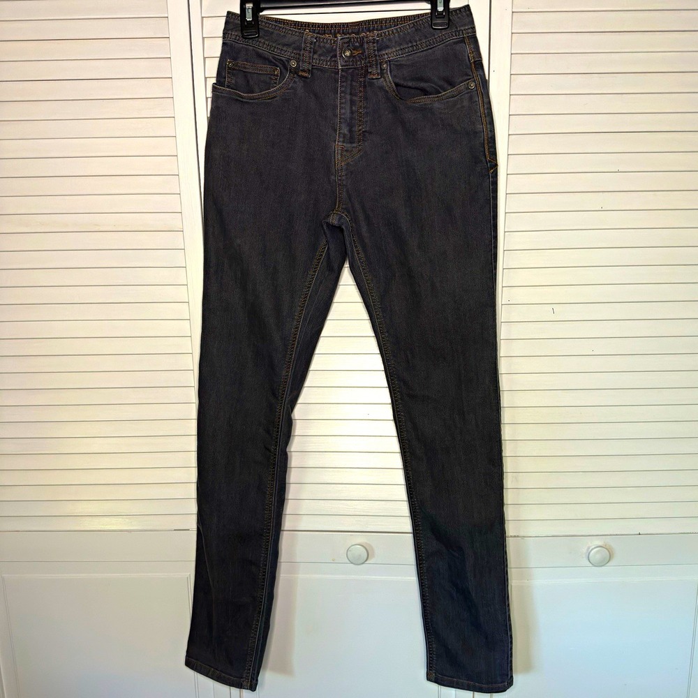 prAna Bridger Men Slim Fit Jeans 28x34 Dark Gray Charcoal Denim Stretch Casual